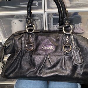 Coach Ashley Black Satchel with Matching Wallet